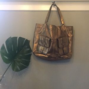 Any 3 for $100! Bronze Lauren Ralph Lauren leather tote
